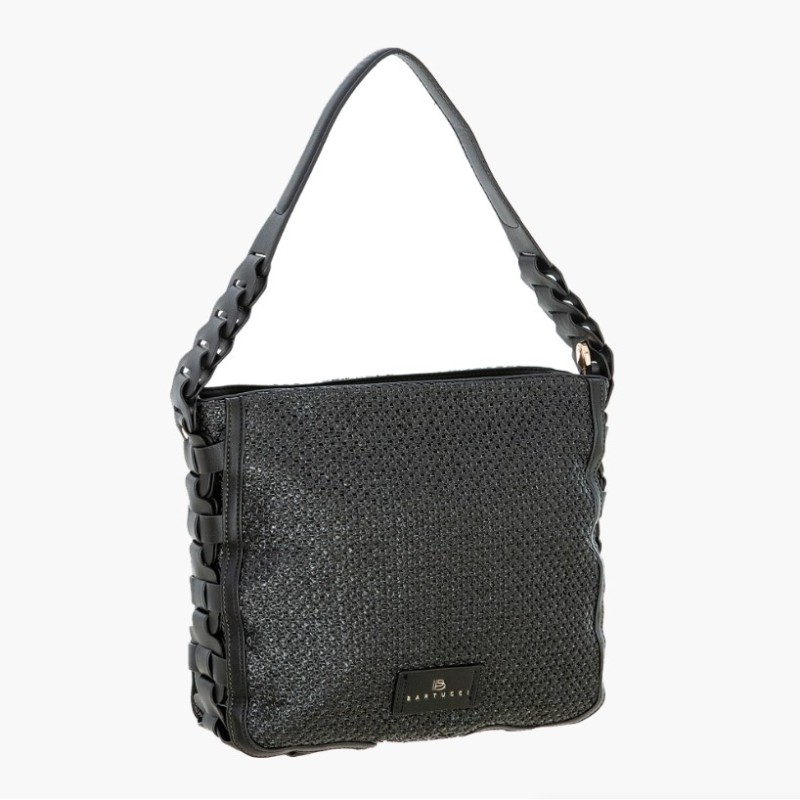 Bartuggi 718-98163, Χιαστί/Ώμου, Ύφασμα, Δέρμα, Μαύρο