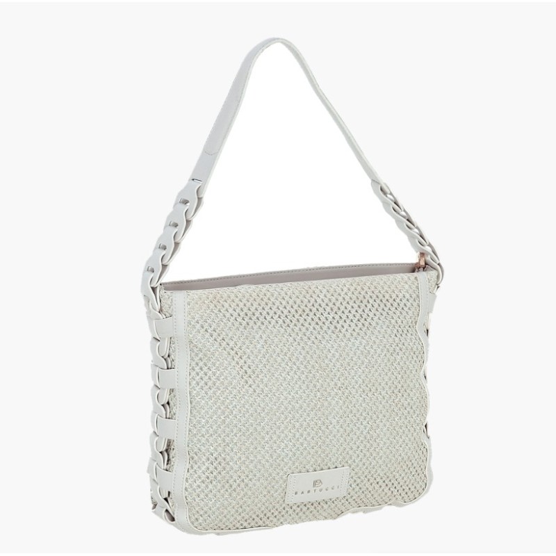 Bartuggi 718-98163, Χιαστί/Ώμου, Ύφασμα, Δέρμα, Λευκό