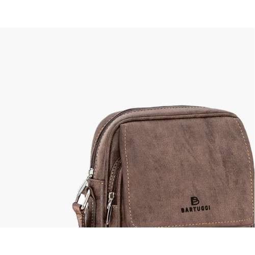 Bartuggi 718-60124, Τσαντάκι Χιαστί, Δερματίνη, Καφέ