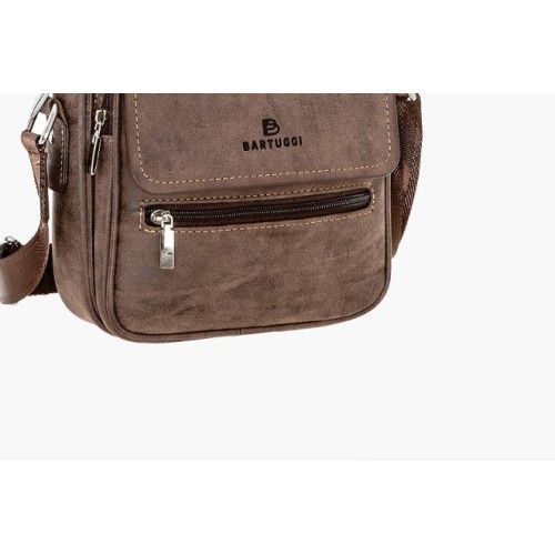 Bartuggi 718-60124, Τσαντάκι Χιαστί, Δερματίνη, Καφέ