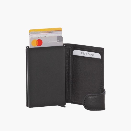 Bartuggi 522-01, Καρτοθήκη, Δερμάτινο, Μαύρο