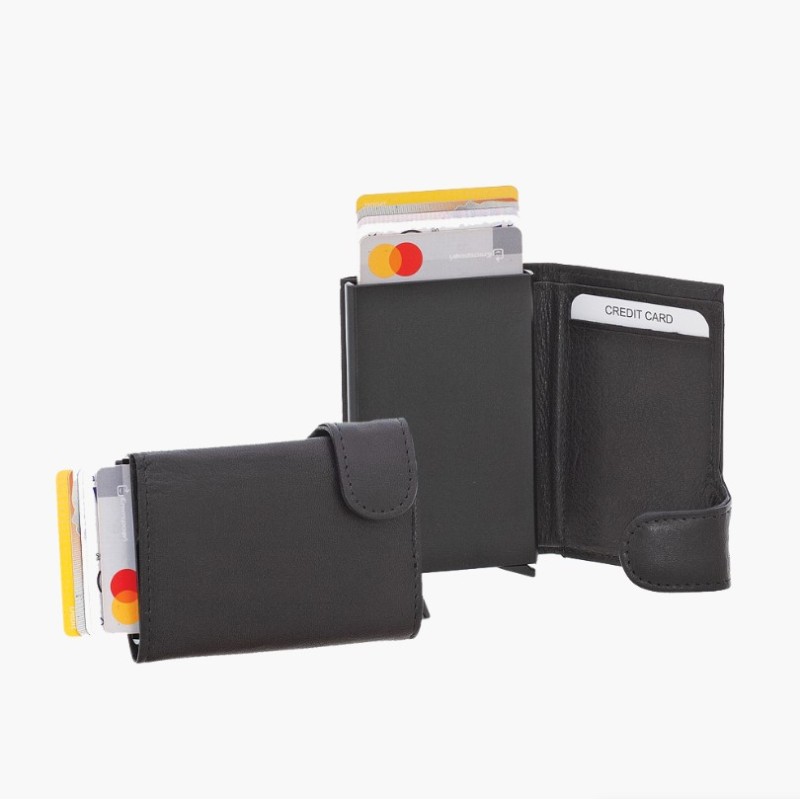 Bartuggi 522-01, Καρτοθήκη, Δερμάτινο, Μαύρο