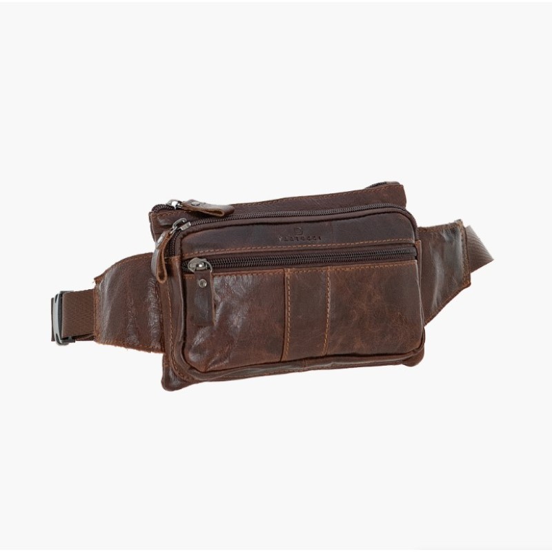 Bartuggi 718-5153641, Τσαντάκι Μέσης, Δερμάτινο, Καφέ