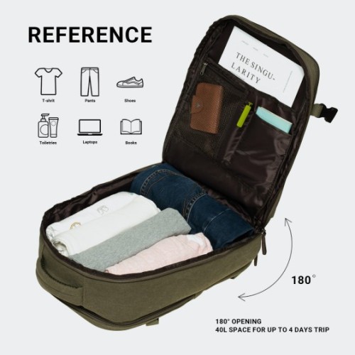 Kaukko FH10, Σακίδιο Πλάτης, Καμβάς, Χακί