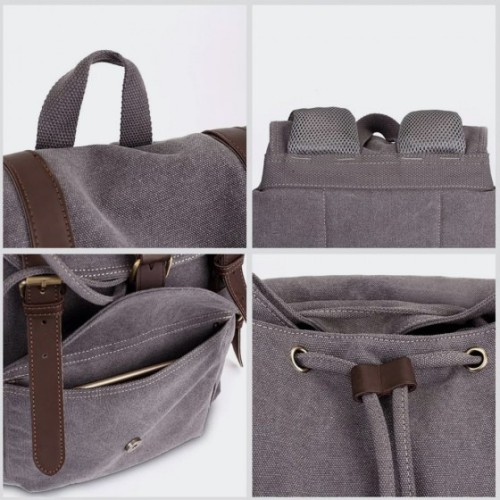 Kaukoo K1016, Σακίδιο Πλάτης, Καμβάς, Γκρι