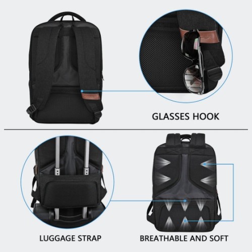 Kroser KTF767GS, Σακίδιο Πλάτης, Αδιάβροχο, Πολυεστέρας, Μαύρο 