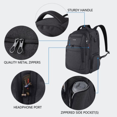 Kroser XYK939-HF, Σακίδιο Πλάτης, Αδιάβροχο, Πολυεστέρας, Μαύρο 