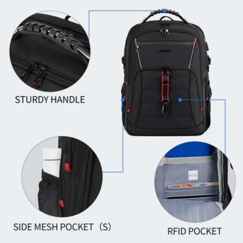 Kroser GMK881YX, Σακίδιο Πλάτης, Αδιάβροχο, Πολυεστέρας, Μαύρο 