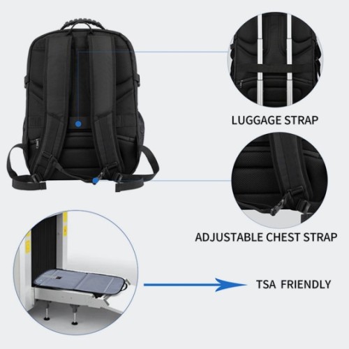 Kroser GMK881YX, Σακίδιο Πλάτης, Αδιάβροχο, Πολυεστέρας, Μαύρο 