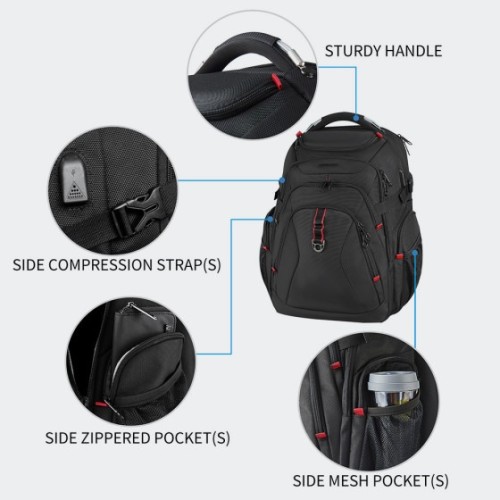 Kroser XXK-989, Σακίδιο Πλάτης, Αδιάβροχο, Πολυεστέρας, Μαύρο 