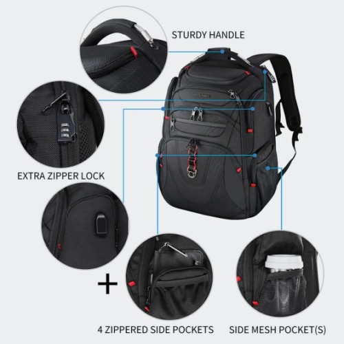 Kroser XXK999, Σακίδιο Πλάτης, Αδιάβροχο, Πολυεστέρας, Μαύρο 