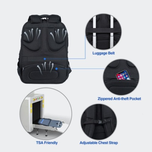 Kroser GMK999YX, Σακίδιο Πλάτης, Αδιάβροχο, Πολυεστέρας, Μαύρο 