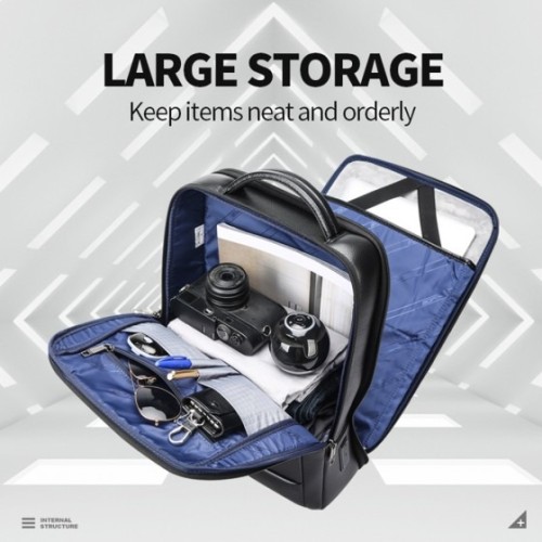 Bopai 61-123081 Serenus, Σακίδιο Πλάτης, Δερμάτινο, Μαύρο