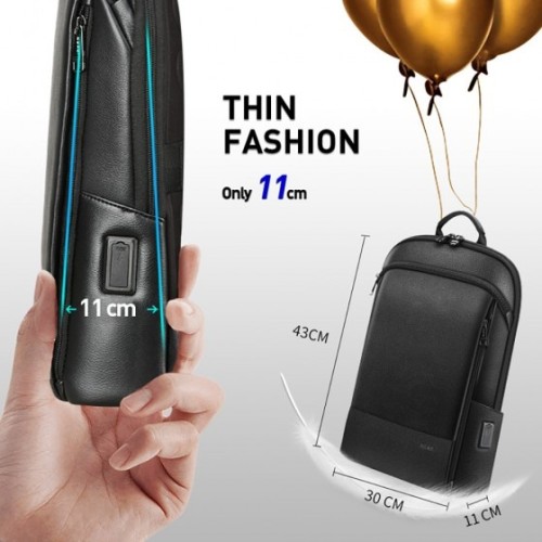 Bopai 61-52711 Solstice, Σακίδιο Πλάτης, Δερμάτινο, Μαύρο