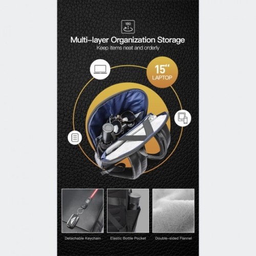 Bopai 61-52711 Solstice, Σακίδιο Πλάτης, Δερμάτινο, Μαύρο