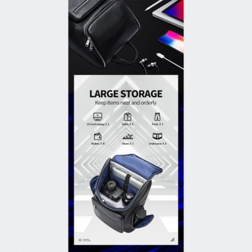 Bopai 61-122431 Fidelis, Σακίδιο Πλάτης, Δερμάτινο, Μαύρο