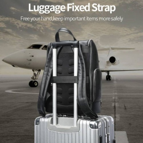 Bopai 61-122431 Fidelis, Σακίδιο Πλάτης, Δερμάτινο, Μαύρο