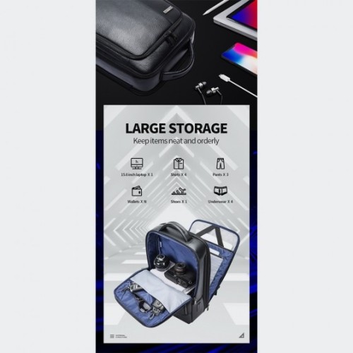 Bopai 61-122411 Serenity, Σακίδιο Πλάτης, Δερμάτινο, Μαύρο