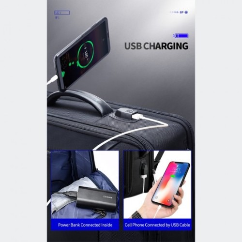 Bopai 61-19011 Seraphic, Σακίδιο Πλάτης, Πολυεστέρας, Δερμάτινο, Μαύρο