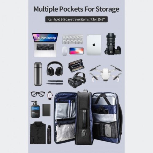 Bopai 61-19011 Seraphic, Σακίδιο Πλάτης, Πολυεστέρας, Δερμάτινο, Μαύρο