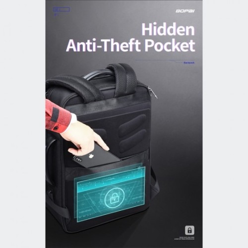 Bopai 61-19011 Seraphic, Σακίδιο Πλάτης, Πολυεστέρας, Δερμάτινο, Μαύρο