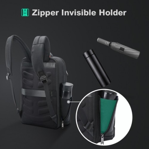 Bopai 61-53111 Crescent, Σακίδιο Πλάτης, Πολυεστέρας, Δερμάτινο, Μαύρο