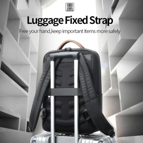 Bopai 61-53111 Crescent, Σακίδιο Πλάτης, Πολυεστέρας, Δερμάτινο, Μαύρο