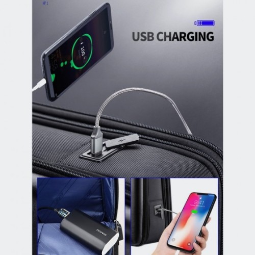 Bopai 61-18911 Luster, Σακίδιο Πλάτης, Δερμάτινο, Μαύρο