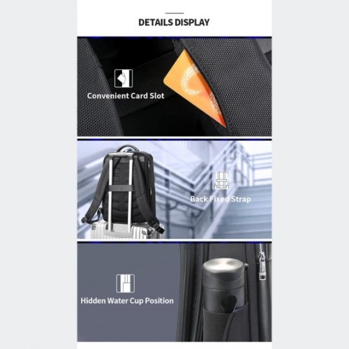 Bopai 61-18911 Luster, Σακίδιο Πλάτης, Δερμάτινο, Μαύρο