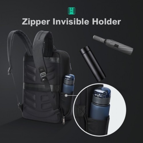 Bopai 61-123071 Voyager, Σακίδιο Πλάτης, Δερμάτινο, Μαύρο