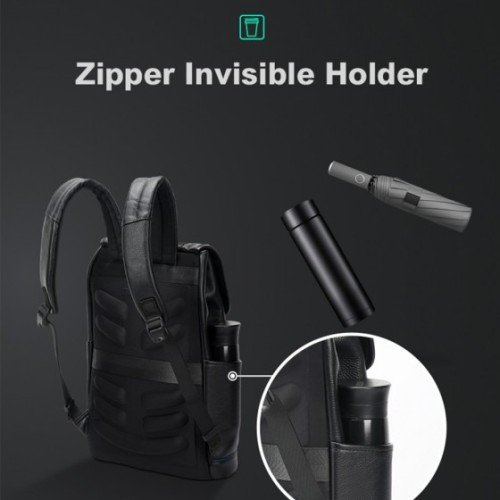 Bopai 61-123531 Polaris, Σακίδιο Πλάτης, Δερμάτινο, Μαύρο