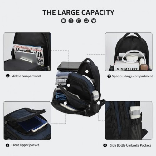 Aoking HN2069 Syra, Σακίδιο Πλάτης, Πολυεστέρας, Μαύρο