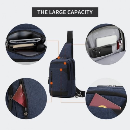 Aoking SY1122 Zyro, Τσαντάκι Χιαστί, Πολυεστέρας, Μπλε