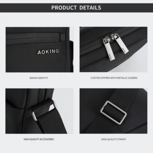 Aoking SK2050 Zayx, Τσαντάκι Χιαστί, Πολυεστέρας, Μαύρο