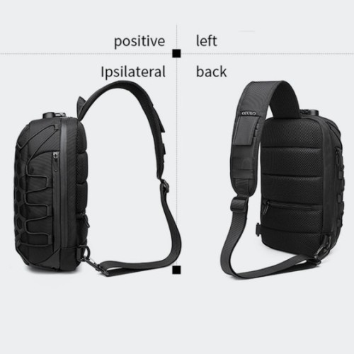 Ozuko 9357, Τσαντάκι Χιαστί, Αδιάβροχο, Μαύρο