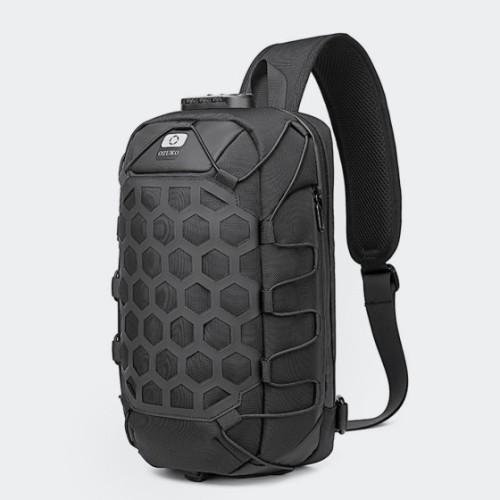 Ozuko 9357, Τσαντάκι Χιαστί, Αδιάβροχο, Μαύρο