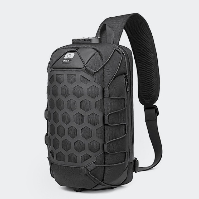 Ozuko 9357, Τσαντάκι Χιαστί, Αδιάβροχο, Μαύρο