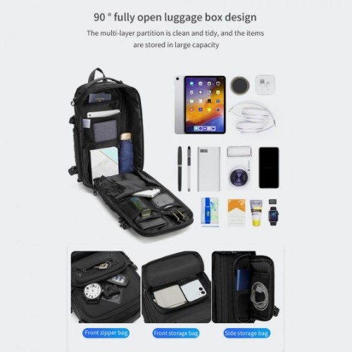 Ozuko 9585, Τσαντάκι Χιαστί, Αδιάβροχο, Μαύρο