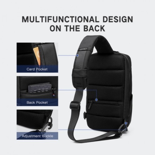 Ozuko 9420, Τσαντάκι Χιαστί, Αδιάβροχο, Μαύρο