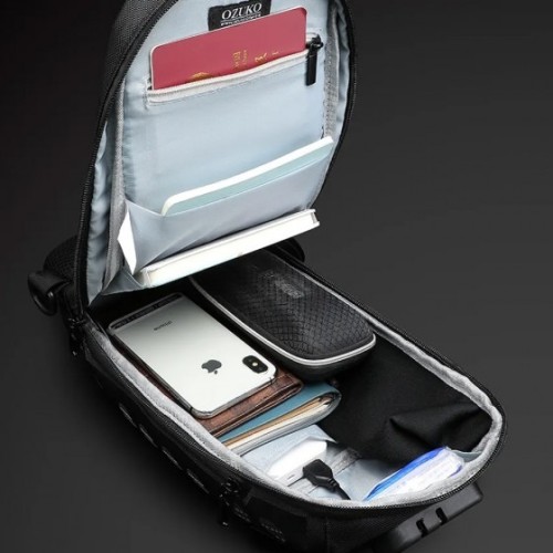 Ozuko 9339, Τσαντάκι Χιαστί, Αδιάβροχο, Μαύρο