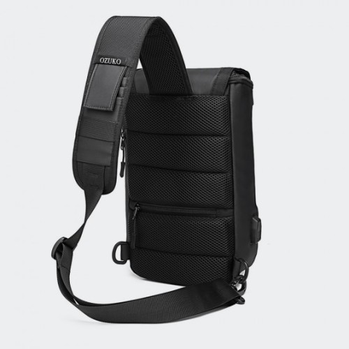 Ozuko 9334, Τσαντάκι Χιαστί, Αδιάβροχο, Μαύρο