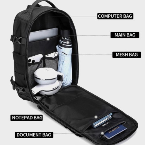 Ozuko 9737, Τσαντάκι Χιαστί, Αδιάβροχο, Μαύρο