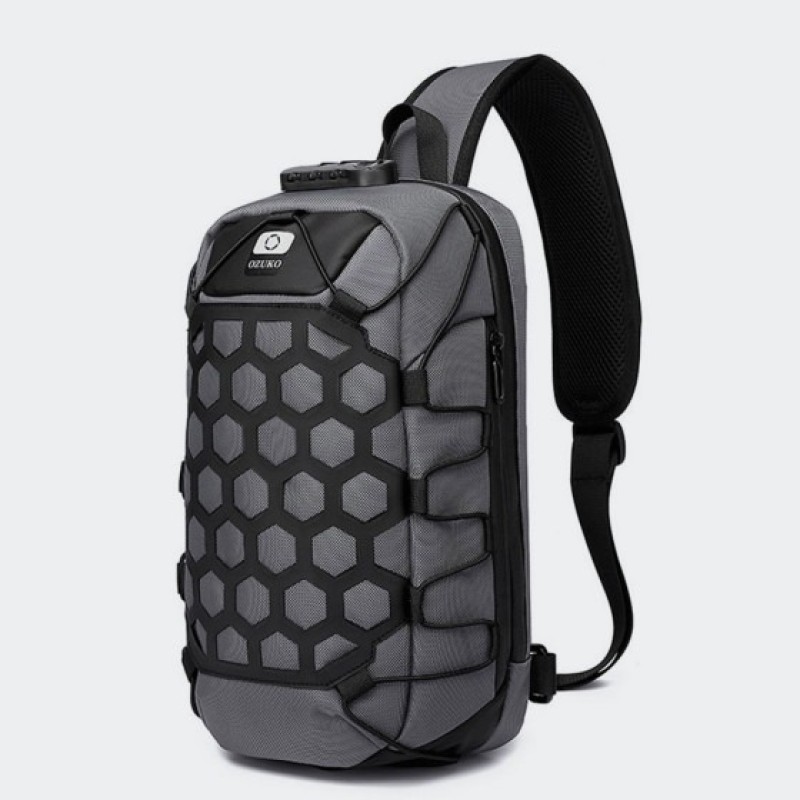 Ozuko 9357, Τσαντάκι Χιαστί, Αδιάβροχο, Γκρι