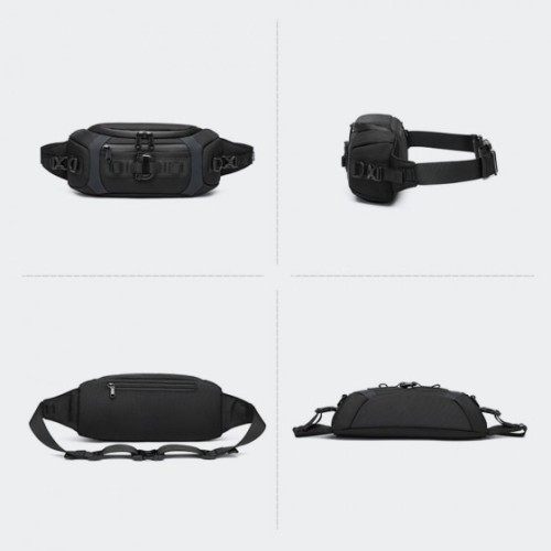 Ozuko 9530, Τσαντάκι Μέσης, Αδιάβροχο, Μαύρο