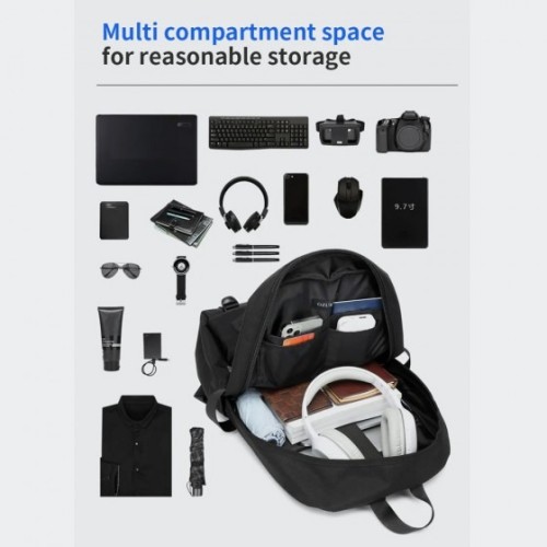 Ozuko 9488, Σακίδιο Πλάτης, Πολυεστέρας, Αδιάβροχο, Μαύρο