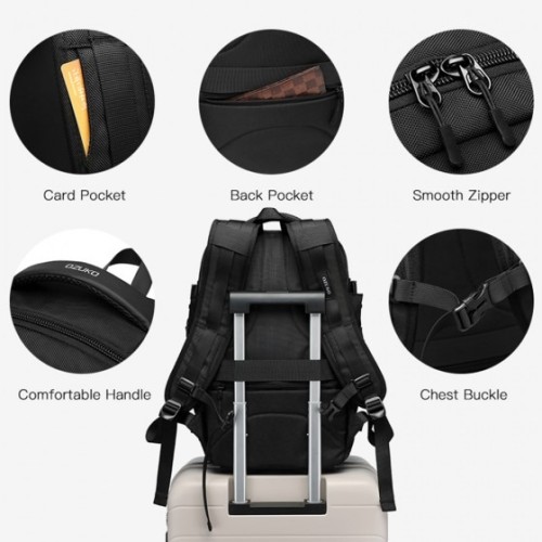 Ozuko 9405S, Σακίδιο Πλάτης, Πολυεστέρας, Αδιάβροχο, Γκρι