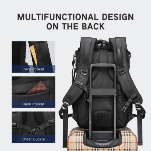 Ozuko 9409 Vira, Σακίδιο Πλάτης, Πολυεστέρας, Αδιάβροχο, Μαύρο