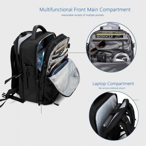 Ozuko 8983S, Σακίδιο Πλάτης, Πολυεστέρας, Αδιάβροχο, Μαύρο