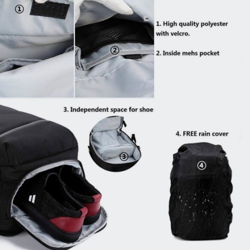 Ozuko 8983S, Σακίδιο Πλάτης, Πολυεστέρας, Αδιάβροχο, Γκρι