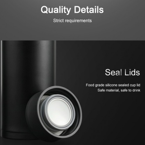 Uzspace 4075, Μπουκάλι Νερού/Θερμός, Ανοξείδωτο Ατσάλι, Μαύρο